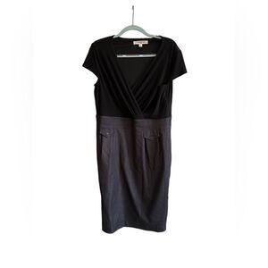 Evan Picone Knee Length Black & Gray Dress size  14